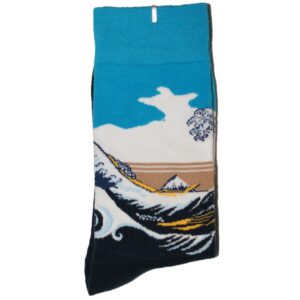 Sokk med blå sjø og himmel