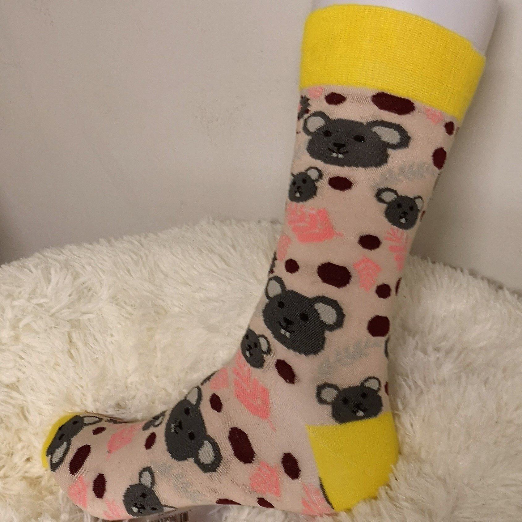 Fargerik Sokk med Rotteansikt